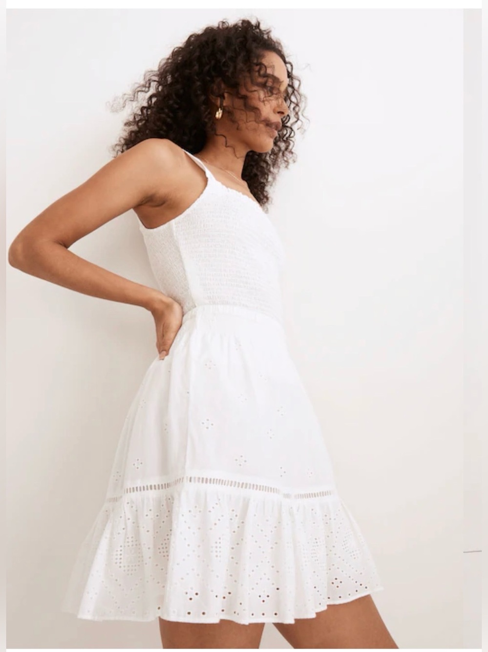 NWT Madewell Embroidered Smock-Waist Ruffle Mini Skirt Boho Cottagecore , 3X
